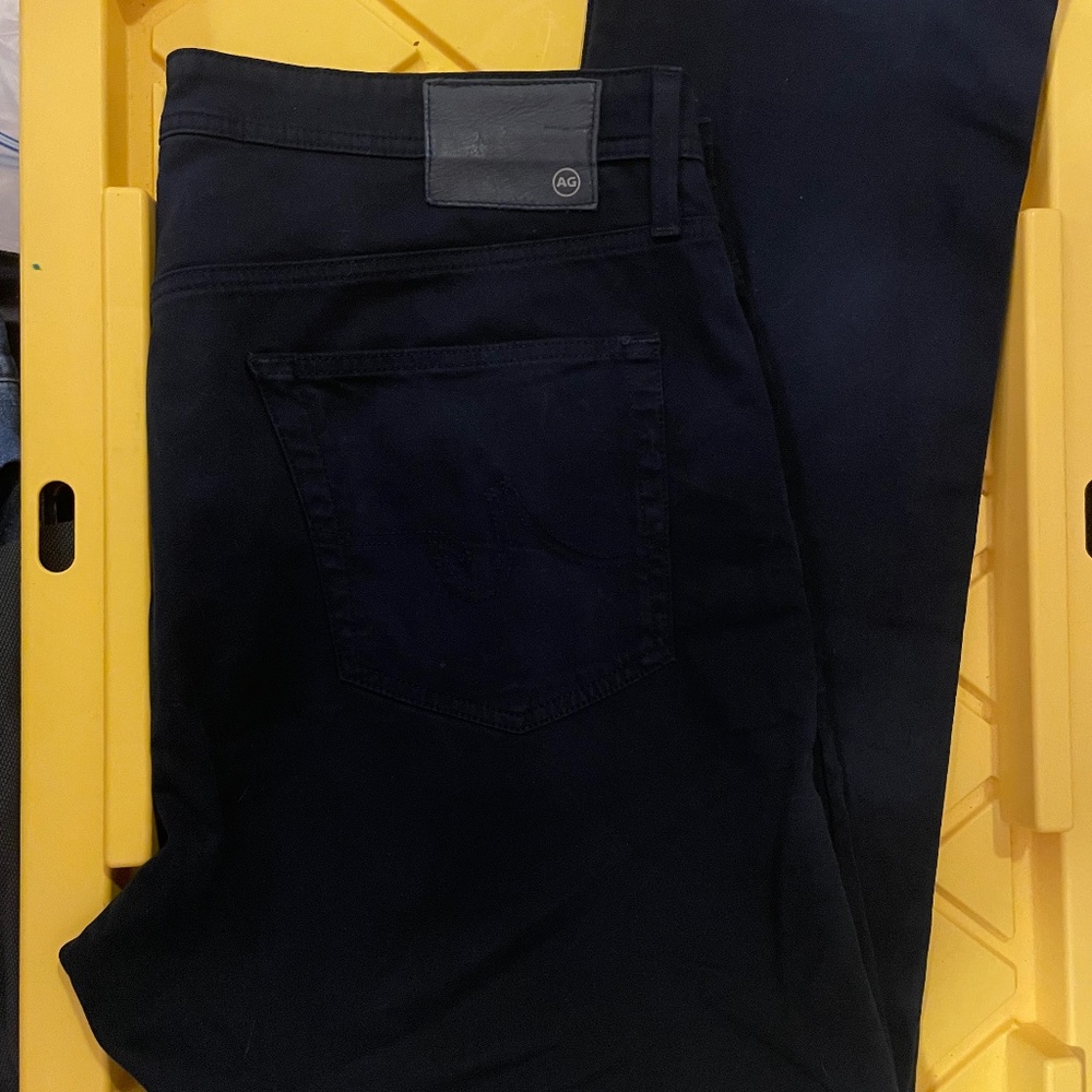 AG Adriano Goldschmied "THE EVERETT" Slim Straight Black Pants 38x32 - WORN ONCE